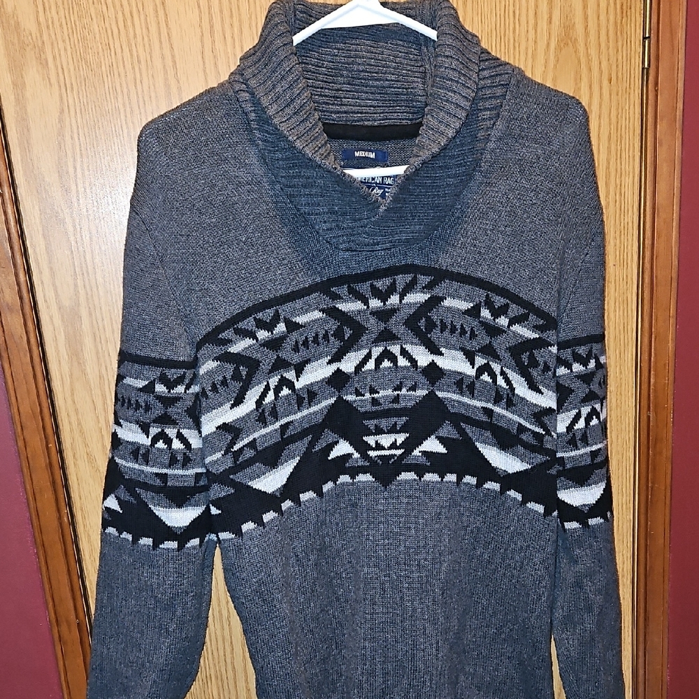 Men's Gray Patterned Sweater